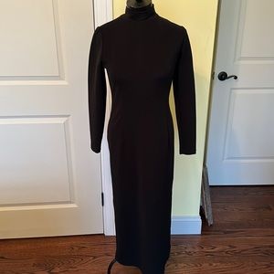 Black knit long dress